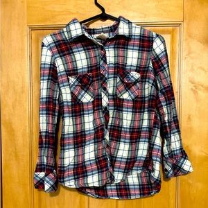 Plaid long sleeve shirt; Size S.